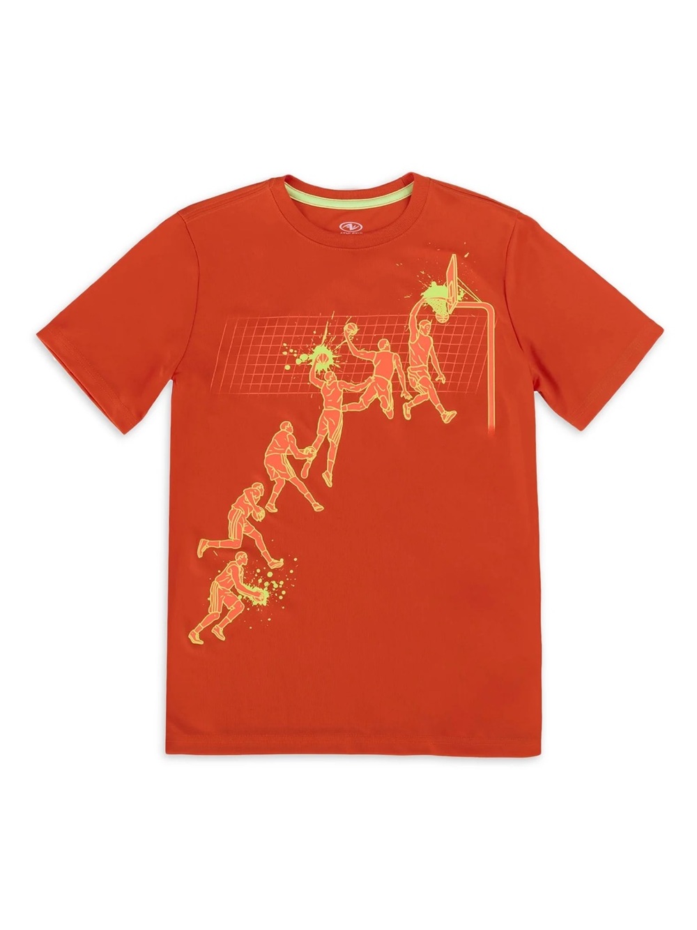 Athletic Works Orange Short-Sleeve Basketball Graphic Tee